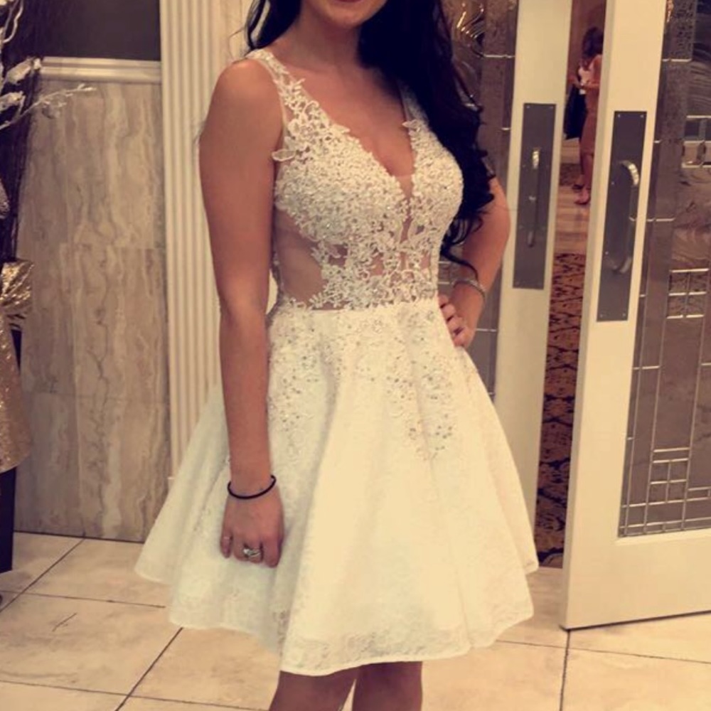 Jovani White Short Dress